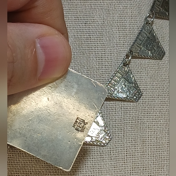 Vintage Stamped PERU 925 Sterling Silver Necklace - Picture 4 of 6